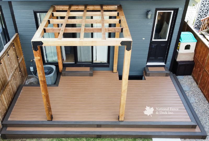 Trex Beach Dune and Coastal Bluff deck with cedar pergola.