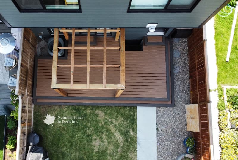 Trex Beach Dune and Coastal Bluff deck with cedar pergola.