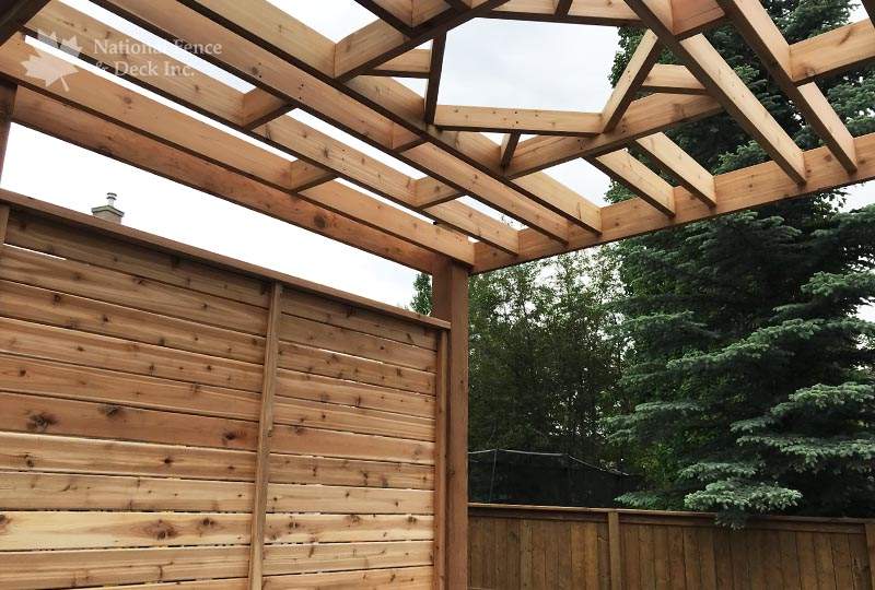 Custom built cedar pergola