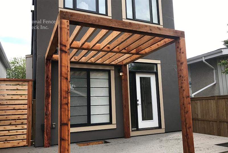 Simple, clean and modern cedar pergola.