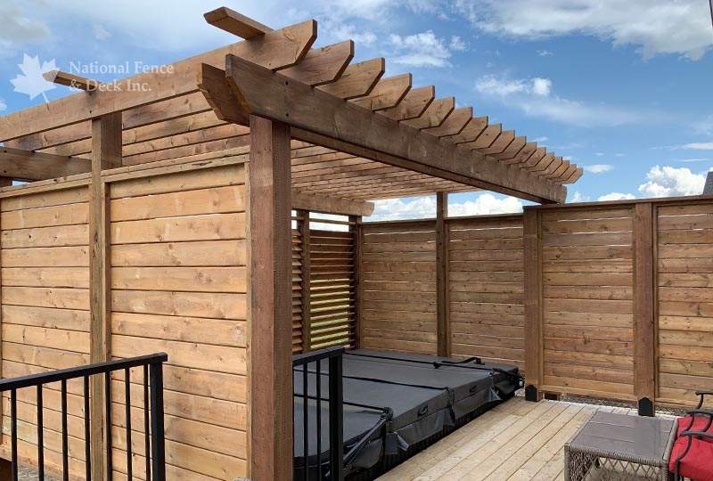 Pressure treated pergola with a classic design