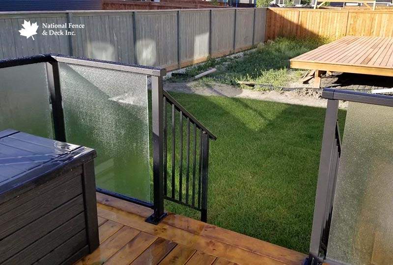 Aluminum Frosted Glass Panel Railing