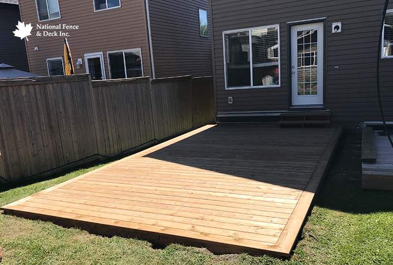 Ground Level Pressure Treated Wood Deck