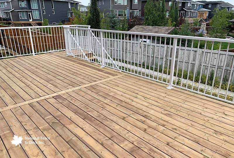 Pressure Treated Deck With Aluminum Picket Railing