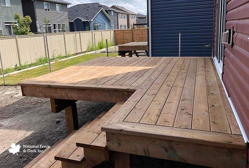 Pressure Treated Deck With Matching Staircase