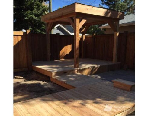 Covered cedar deck area