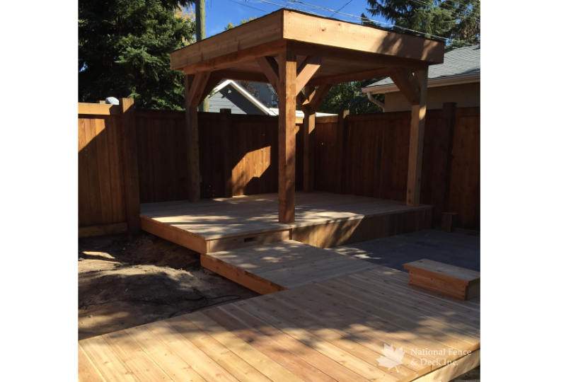 Covered cedar deck area