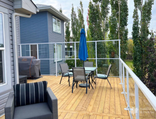 Pressure Treated deck and white aluminum railings